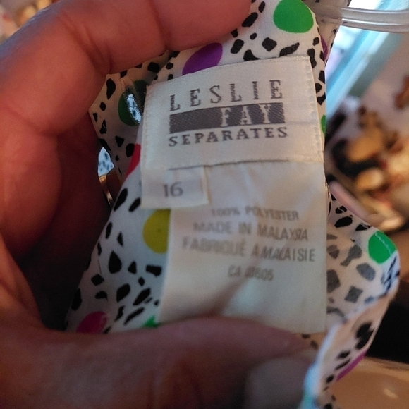 Leslie Fay Separates MultiColour Polka Dot Blouse. Size 16 - Picture 5 of 5